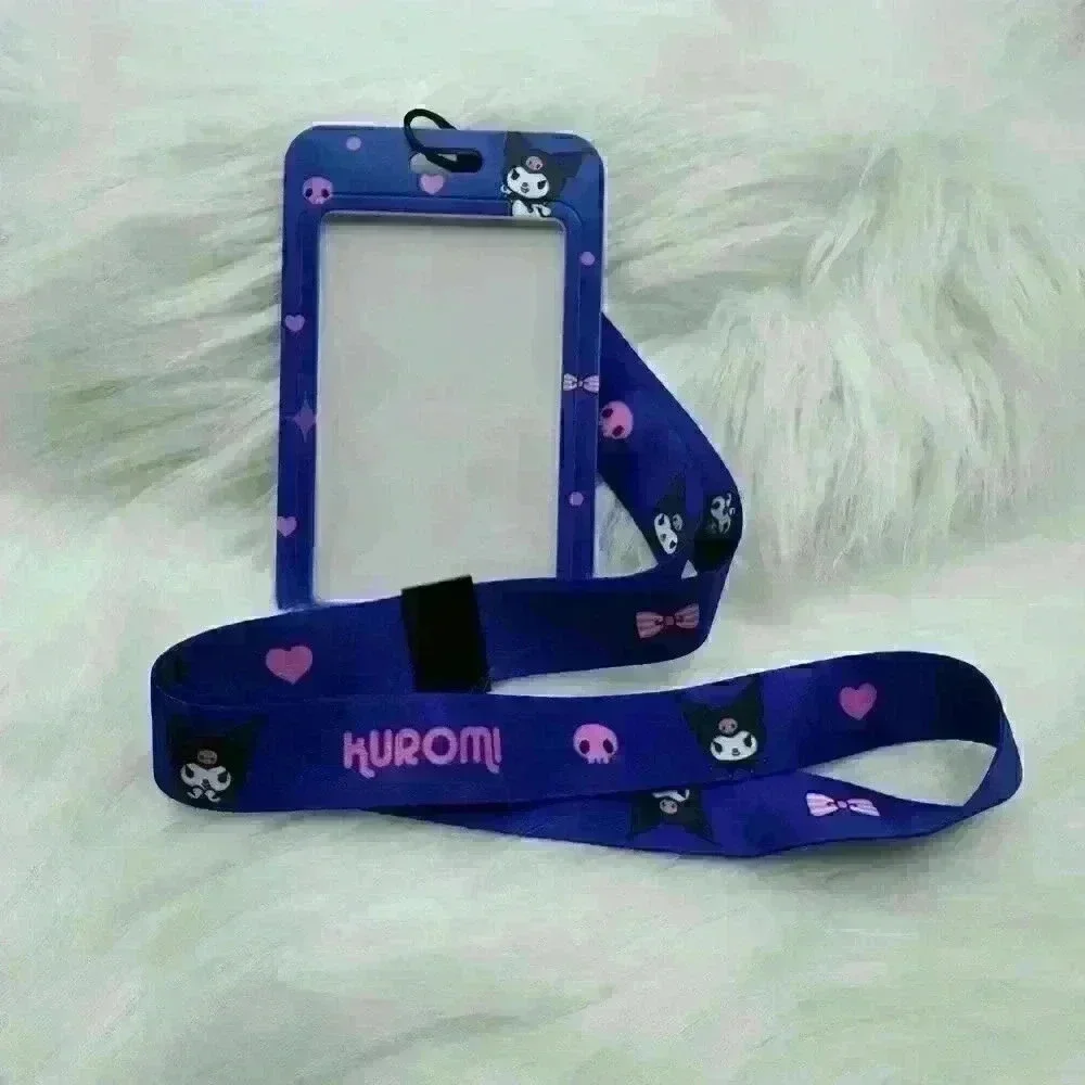 Kuromi Cute Badge Card Holder With Lanyard